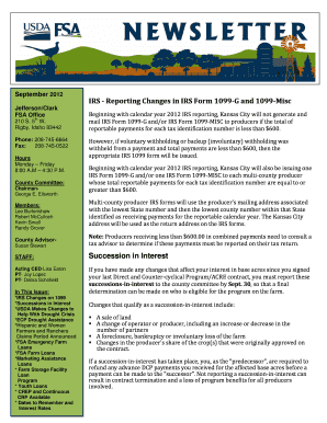 IRS Form 1099-G and 1099-MISC Reporting Changes