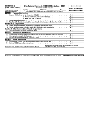 Schedule K Form 1120-IC-DISC 2014