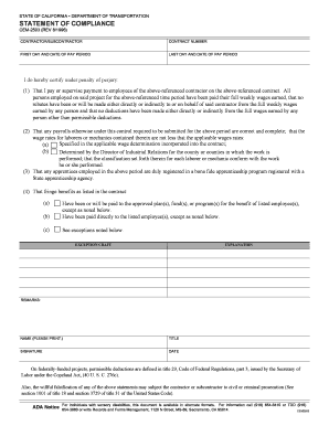 California Contractor Compliance Statement