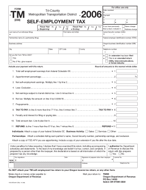 TriMet Self-Employment Tax Form
