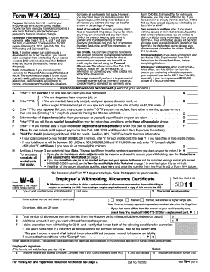 Form W-4 (2011) Employee's Withholding Allowance Certificate