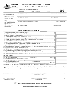 Kentucky Fiduciary Income Tax Return Form 741