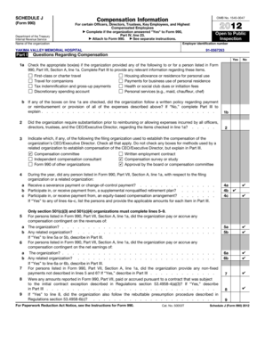 Schedule J Compensation Information Form 990