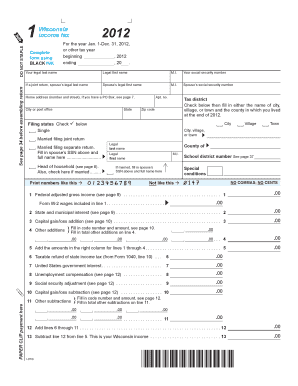 Wisconsin Income Tax Form 2012