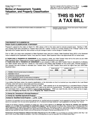 Michigan L-4400 Notice of Assessment