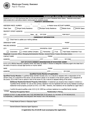 Arizona Residential Rental Property Registration Form