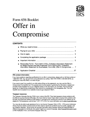 IRS Form 656 Offer in Compromise