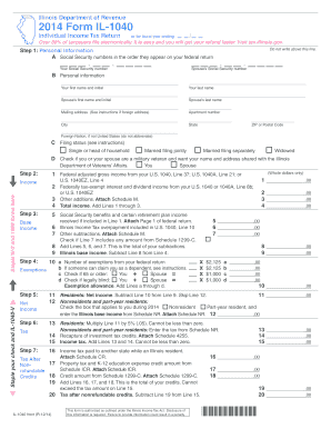 Illinois Individual Income Tax Return Form IL-1040