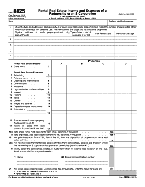 IRS Form 8825 Rental Real Estate Income and Expenses