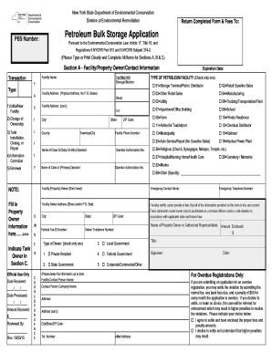 New York Petroleum Bulk Storage Application
