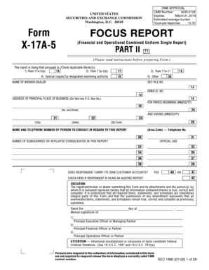 SEC Form X-17A-5 Financial and Operational Combined Uniform Single Report