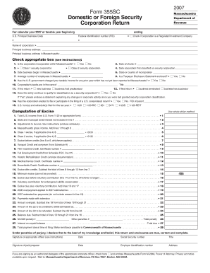 Massachusetts Form 355SC