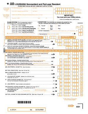 Louisiana Nonresident and Part-year Resident Tax Form IT-540B