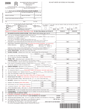2009 Delaware Individual Resident Income Tax Return