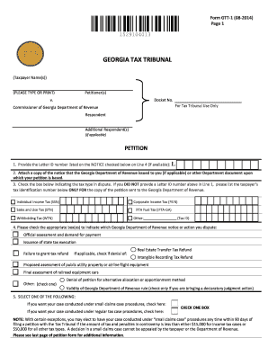 Georgia Tax Tribunal Petition