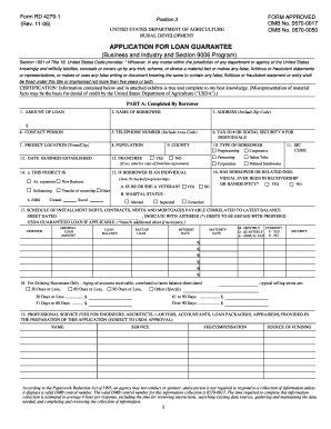 USDA Loan Guarantee Application