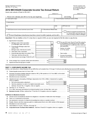 Michigan Corporate Income Tax Annual Return