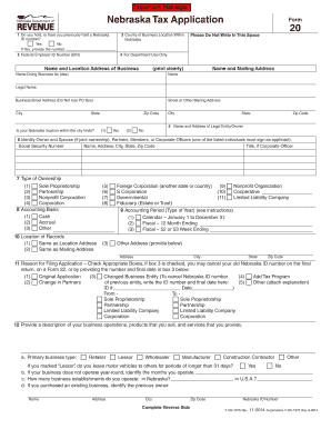 Nebraska Tax Application Form