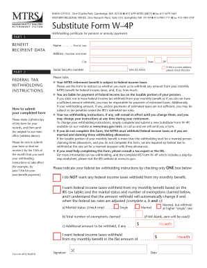 Substitute Form W–4P