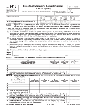 Form 941c Supporting Statement