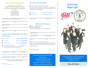 AAA Membership Application