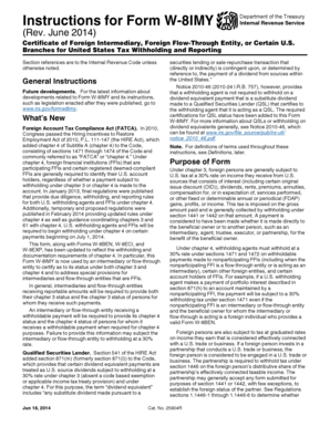 Form W-8IMY Certificate