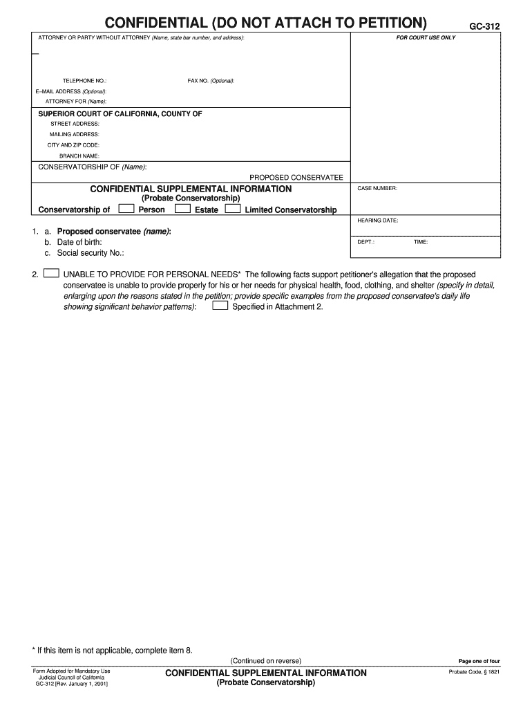 judicial council form gc 312 Preview on Page 1