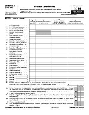 Schedule M Noncash Contributions Form 990