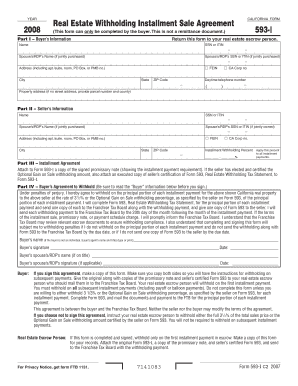 California Real Estate Withholding Installment Sale Agreement
