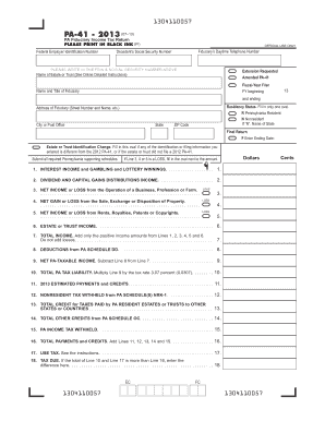 PA Fiduciary Income Tax Return