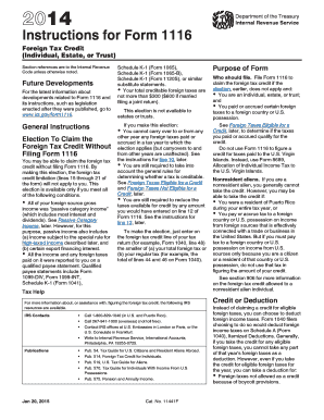 IRS Form 1116 Instructions