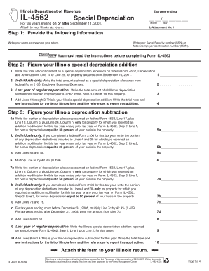 Illinois Special Depreciation Form IL-4562