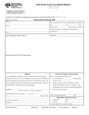 Washington Real Estate Excise Tax Refund Request