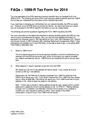 FAQs 1099-R Tax Form for 2014