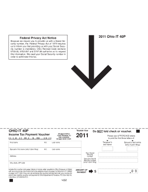 Ohio IT 40P Income Tax Payment Voucher