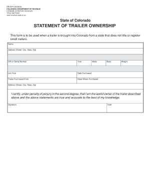 Colorado Statement of Trailer Ownership