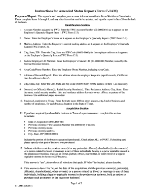 Amended Status Report Form C-1AM