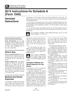 2014 Instructions for Schedule A (Form 1040)