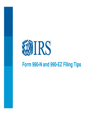 Form 990-N and 990-EZ Filing Tips