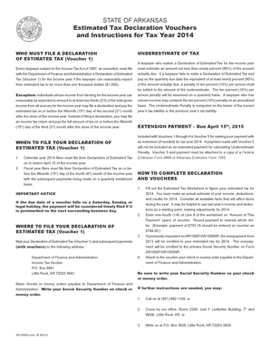 Arkansas Estimated Tax Declaration Voucher