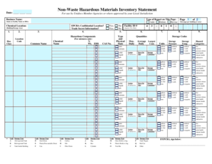 Non-Waste Hazardous Materials Inventory Statement