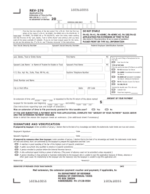 Application for Extension of Time to File REV-276 FormsPublications