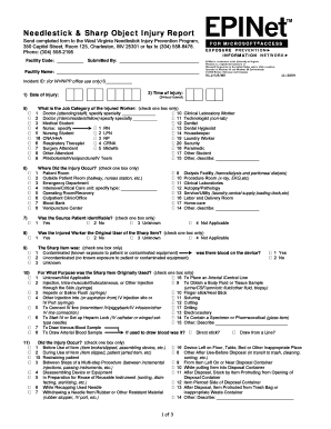 Needlestick Injury Report Form
