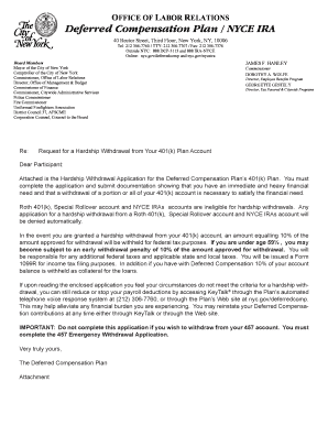 NYC 401(k) Hardship Withdrawal Application