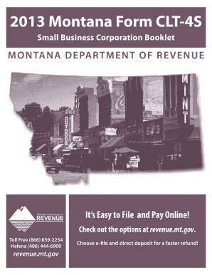 Montana Form CLT-4S Small Business Corporation Tax Return