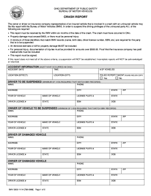 Ohio Crash Report Form