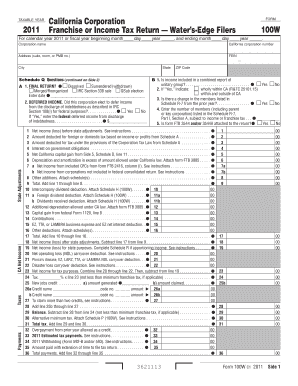 California Corporation Franchise or Income Tax Return