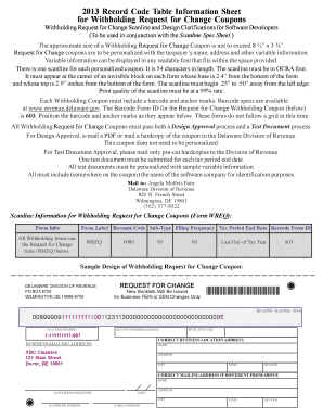 Delaware Withholding Request for Change Coupon