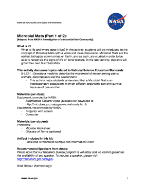NASA Microbial Mats Education Activity