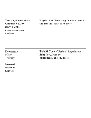 Treasury Department Circular No. 230